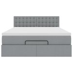 VidaXL Cadre de lit ottoman et matelas gris clair 140x200 cm tissu