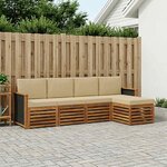 vidaXL Ensemble de canapés d'extérieur 5 Pièces Naturel et Beige