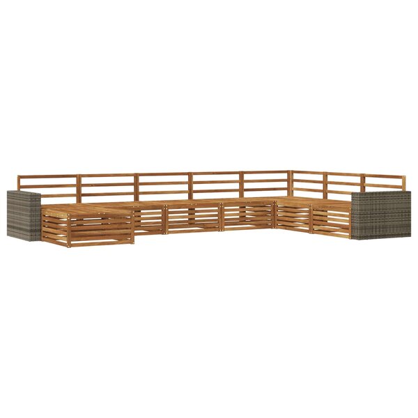 vidaXL Ensemble de canapés d'extérieur 8 Pièces Naturel