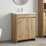 vidaXL Meuble sous lavabo de salle de bain Chêne artisanal