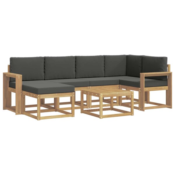 vidaXL Ensemble de canapés d'extérieur 7 pc Blanc et anthracite