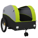 vidaXL Remorque de vélo noir et vert 45 kg fer