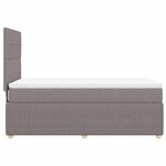 vidaXL Sommier à lattes de lit avec matelas Taupe 90x200 cm Tissu