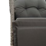 vidaXL Chaise inclinable de jardin avec coussins gris résine tressée