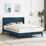 vidaXL Cadre de lit avec tête de lit Bleu 120 x 190 cm Velours