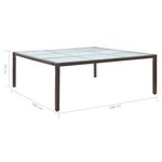 vidaXL Table à dîner de jardin Marron 200x200x74 cm Résine tressée