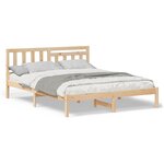 vidaXL Cadre de lit Marron 160 x 200 cm Bois massif en pin