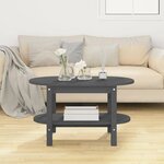 vidaXL Table basse Gris 80x45x45 cm Bois massif de pin