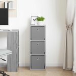 vidaXL Buffet avec tiroir Gris béton 30 5 x 27 x 84 5 cm