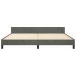 vidaXL Cadre de lit avec tête de lit Gris foncé 200x200 cm Velours