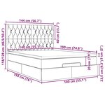 vidaXL Cadre de lit ottoman avec matelas gris foncé 140x190 cm velours
