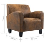 vidaXL Fauteuil marron similicuir daim