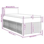 vidaXL Sommier à lattes de lit et matelas Noir 80x200 cm Tissu