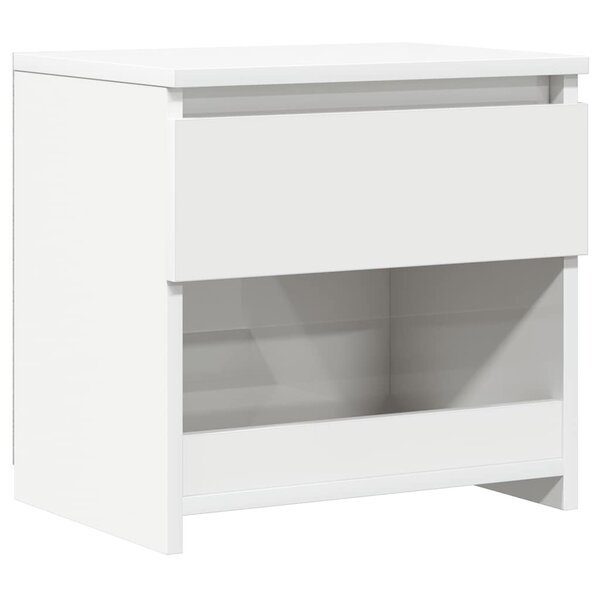 vidaXL Table de chevet blanc brillant 40x30x39 cm bois d’ingénierie