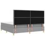 vidaXL Lit à ressorts avec matelas Gris clair 200 x 200 cm tissu