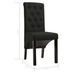 vidaXL Chaises à manger lot de 4 noir tissu