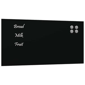 vidaXL Tableau noir magnétique mural Noir 60x30 cm Verre trempé