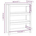 vidaXL Bibliothèque Gris 80x35x97 cm Bois de pin massif