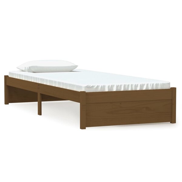vidaXL Cadre de lit sans matelas marron miel bois massif 75x190 cm