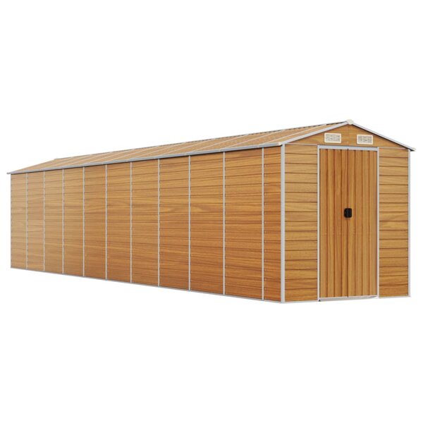 vidaXL Abri de jardin marron clair 191x895x198 cm acier galvanisé