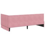 vidaXL Cadre de lit d'angle Rose 100 x 200 cm Velours