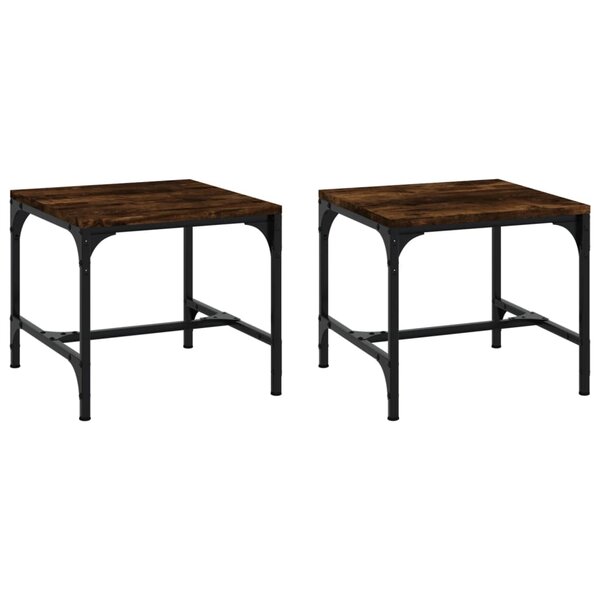 vidaXL Tables d'appoint 2 Pièces Chêne fumé 40x40x35 cm Bois d'ingénierie