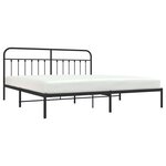 vidaXL Cadre de lit métal sans matelas avec tête de lit noir 200x200cm