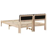 vidaXL Cadre de lit Marron et noir 135 x 190 cm Bois massif en pin