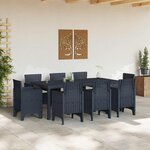 vidaXL Ensemble de salle à manger pour jardin 9 Pièces Anthracite