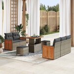 vidaXL Ensemble de canapé de jardin 8 Pièces Gris 90 x 55 x 71 cm