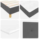 vidaXL Lit boxspring avec matelas Gris foncé 80 x 200 cm tissu