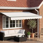 vidaXL Cadre de store manuel avec LEDs Blanc et anthracite 3 5 x 2 5 m