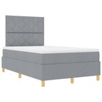 vidaXL Lit à ressort LED avec matelas Gris clair 120 x 190 cm tissu