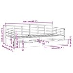 vidaXL Lit de jour et tiroirs sans matelas blanc 90x200 cm bois massif