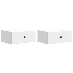 vidaXL Cabinet de chevet mural 2 Pièces Blanc 49 x 34 5 x 20 cm