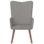 vidaXL Chaise de relaxation Gris clair Velours