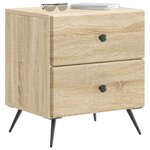 vidaXL Cabinet de chevet 2 Pièces Chêne Sonoma 43 x 34 5 x 47 5 cm