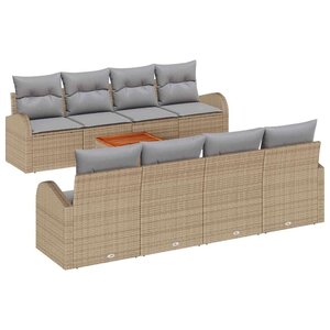 vidaXL Ensemble de canapé de jardin 9 Pièces beige et gris clair