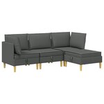 vidaXL Canapé modulaire avec rangement 4 Pièces Gris foncé Tissu