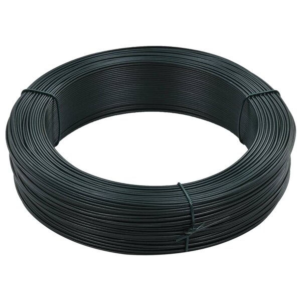 vidaXL Fil de liaison de clôture 250 m 1 4/2 mm Acier Vert noirâtre