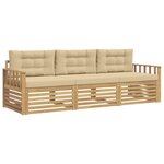 vidaXL Ensemble de canapés d'extérieur 3 pc Blanc et Beige Polyester