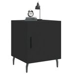 vidaXL Table de chevet noir 40x40x50 cm bois d’ingénierie