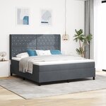 Lit de box spring vidaXL avec matelas gris foncé 180x200 cm en velours