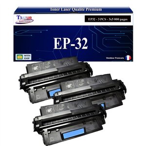 T3AZUR -3x Toners compatibles avec Canon EP32 (1561A003) pour Canon LBP1000  LBP1310  LBP32X  LBP470  LBP-1000  LBP-1310  LBP-32X  LBP-470