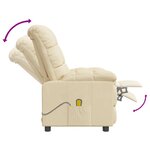 vidaXL Fauteuil de massage Crème Tissu