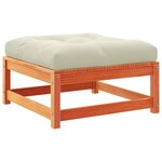 vidaXL Salon de jardin 5 Pièces avec coussins cire marron bois pin massif