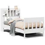 vidaXL Cadre de lit sans matelas blanc 90x190 cm bois de pin massif