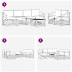vidaXL Ensemble de canapés d'extérieur 7 Pièces Blanc et crème Polyester