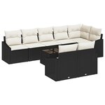vidaXL Ensemble de canapé de jardin 9 Pièces Noir Poly rotin