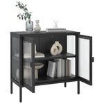 vidaXL Buffet noir 70x35x70 cm verre et acier